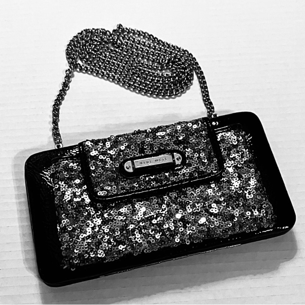 Nine West Sequin Women's Black Bag crossbody or satchel